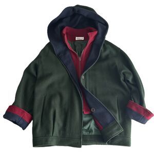 Vintage Herman Kay Wool-Blend Jacket – Layered Colorblock – Women’s XL (est)